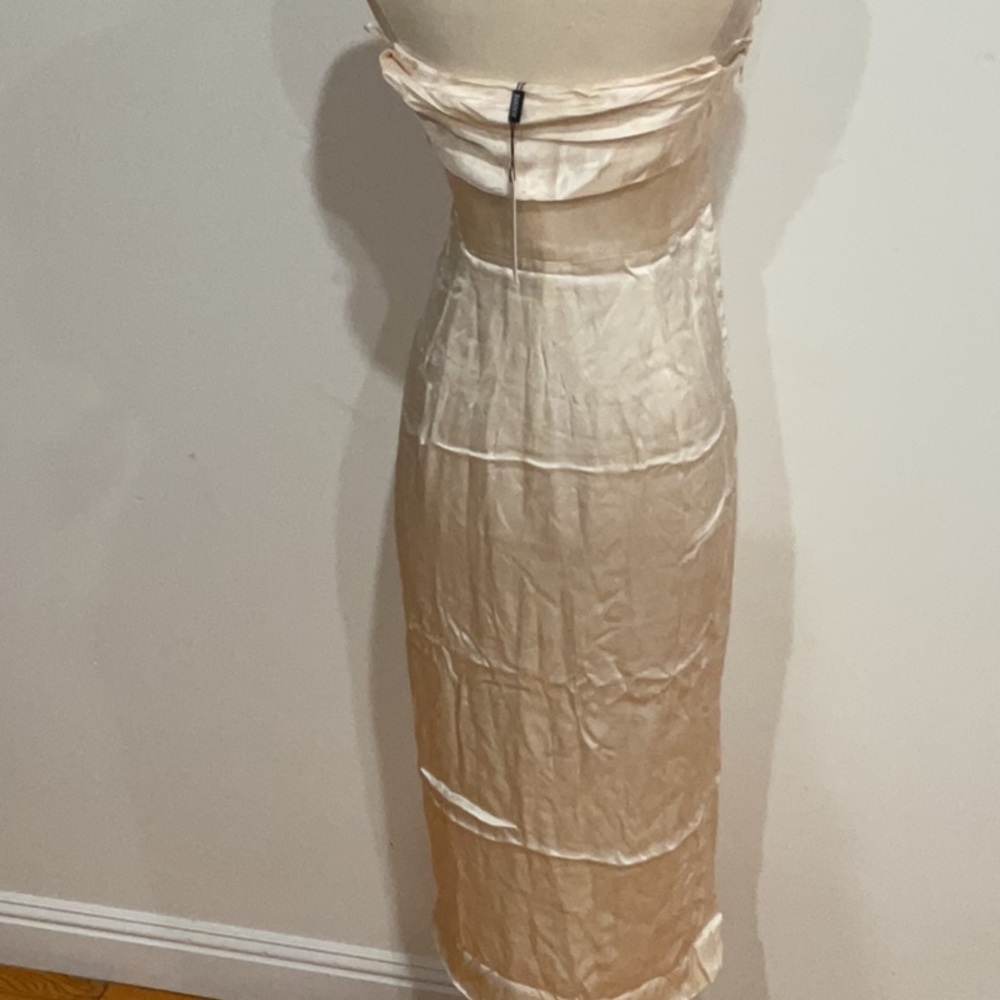 Bardot Elio Corset Dress in Gold & Ivory, Size: 6 - Picture 8 of 9